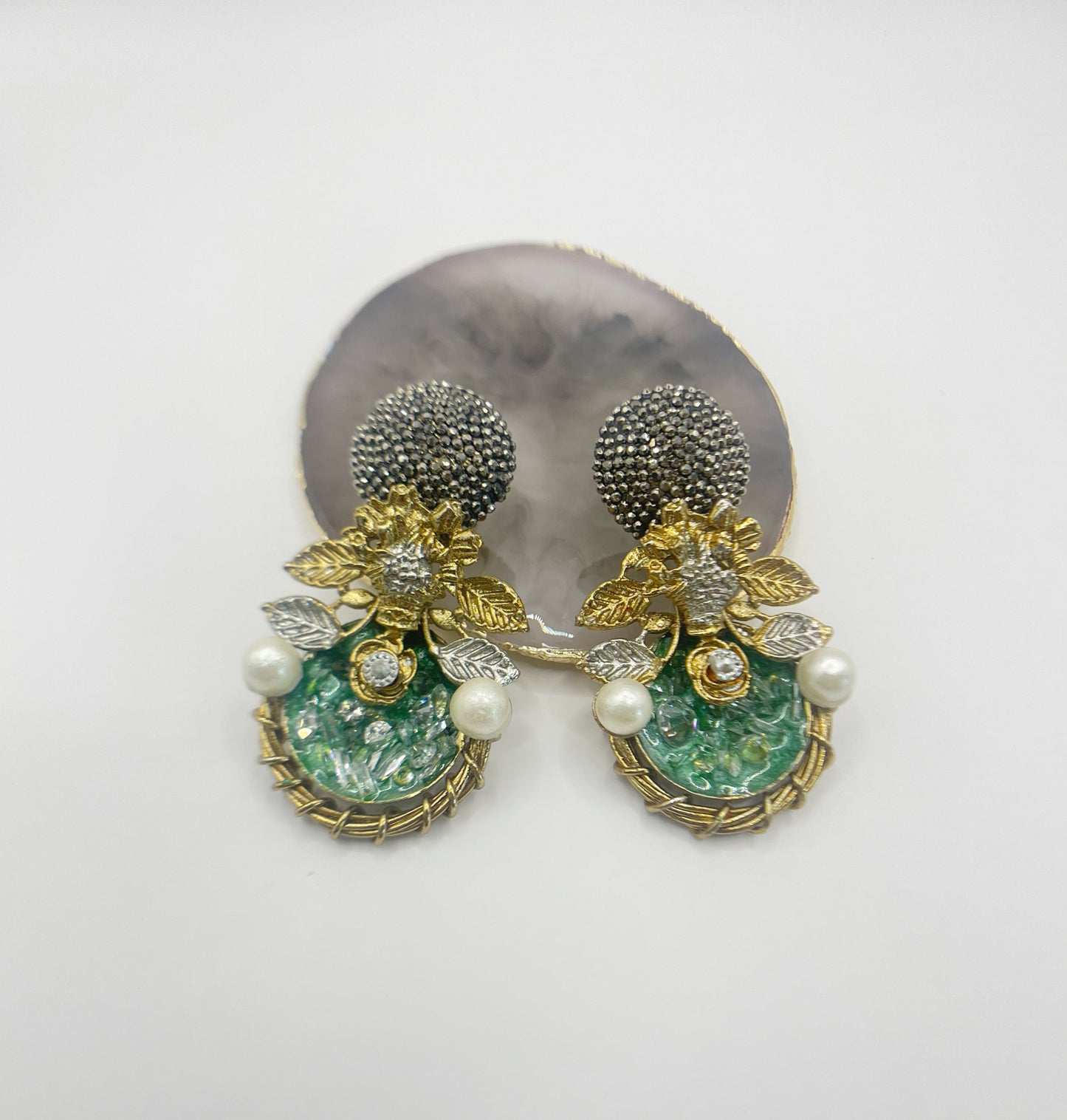 Green Bloom Earrings