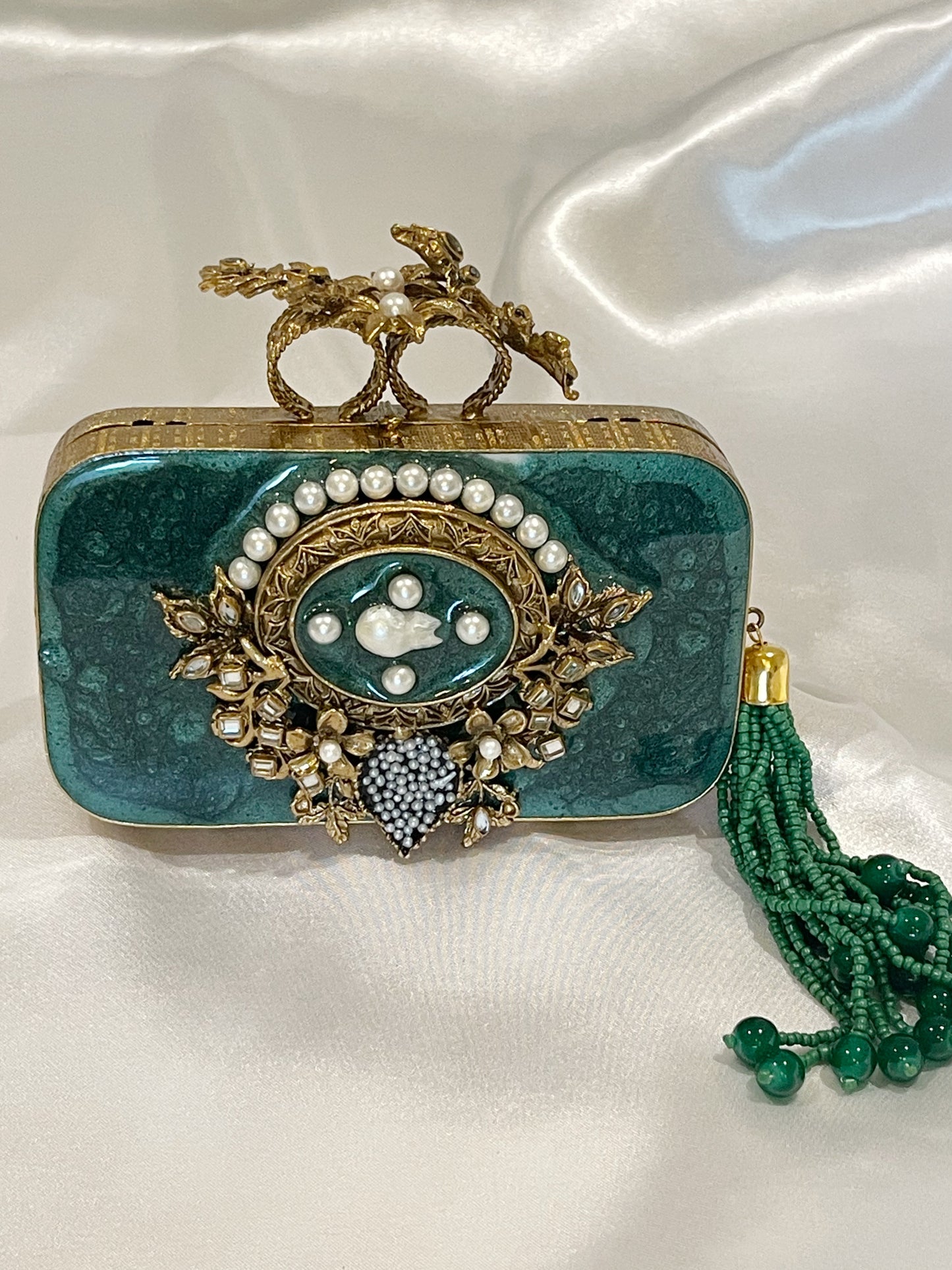 Emerald Luxe Regal Clutch