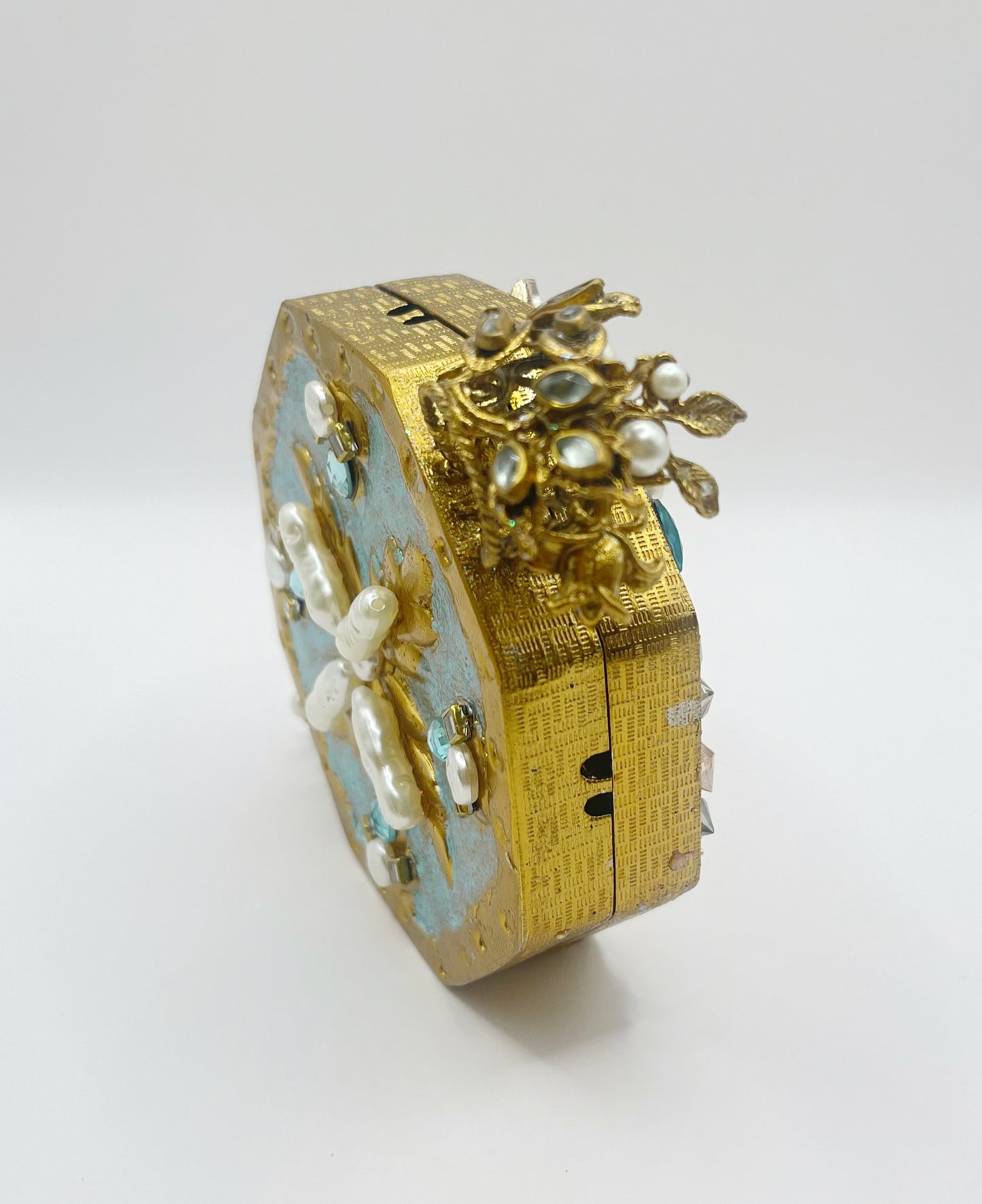 Opulent Bloom Dual-Sided Octagonal Clutch