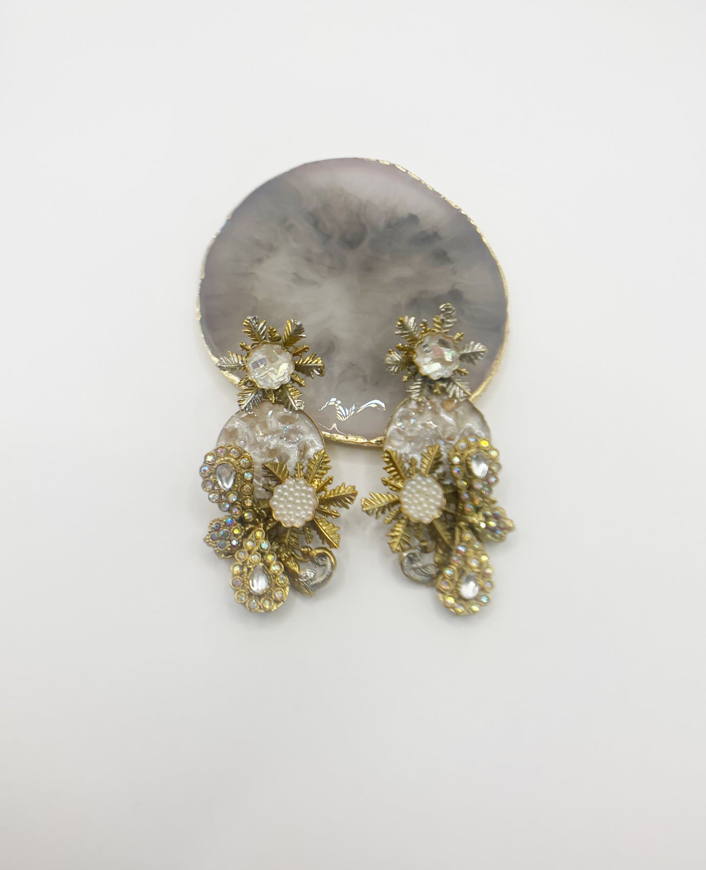 Frosted Bloom Crystal Earrings