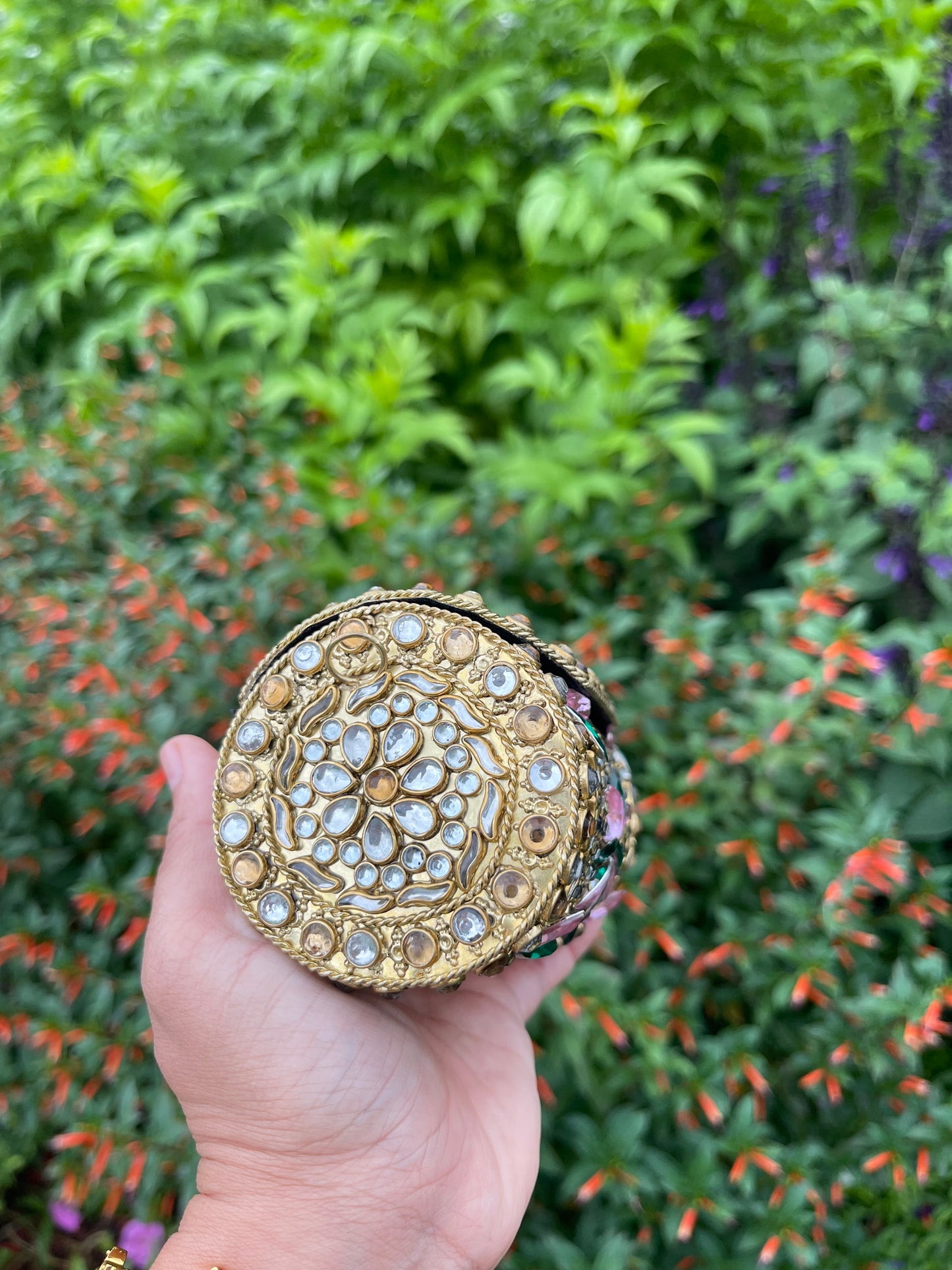 Rosette Royal Dholak Kundan Clutch (mini)
