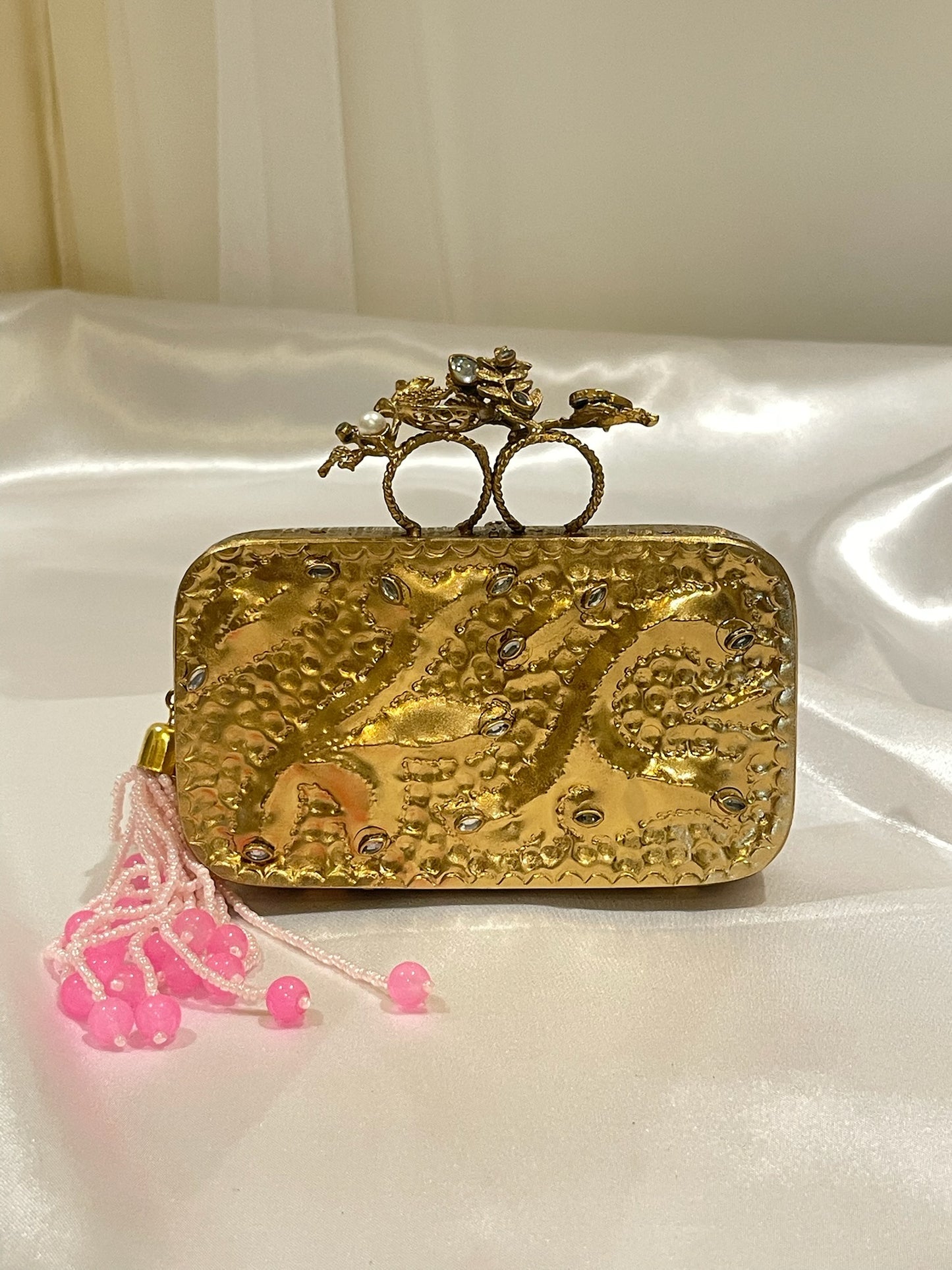 Ruby Gold Majesty Rectangular Clutch