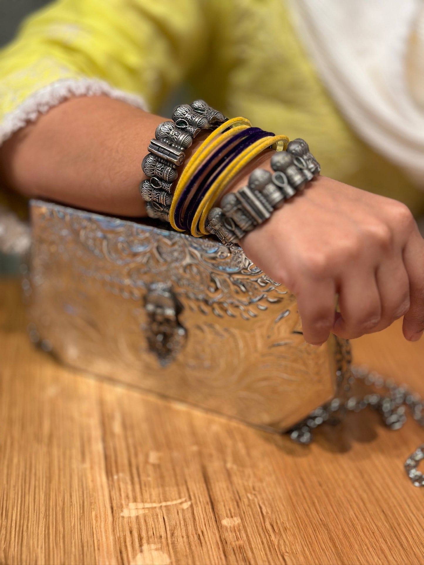 Bohemian Charm Oxidized Bangle Set