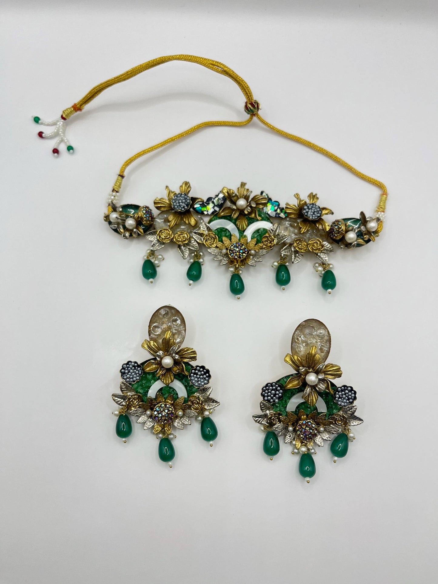 Emerald Blossom Jewelry Set