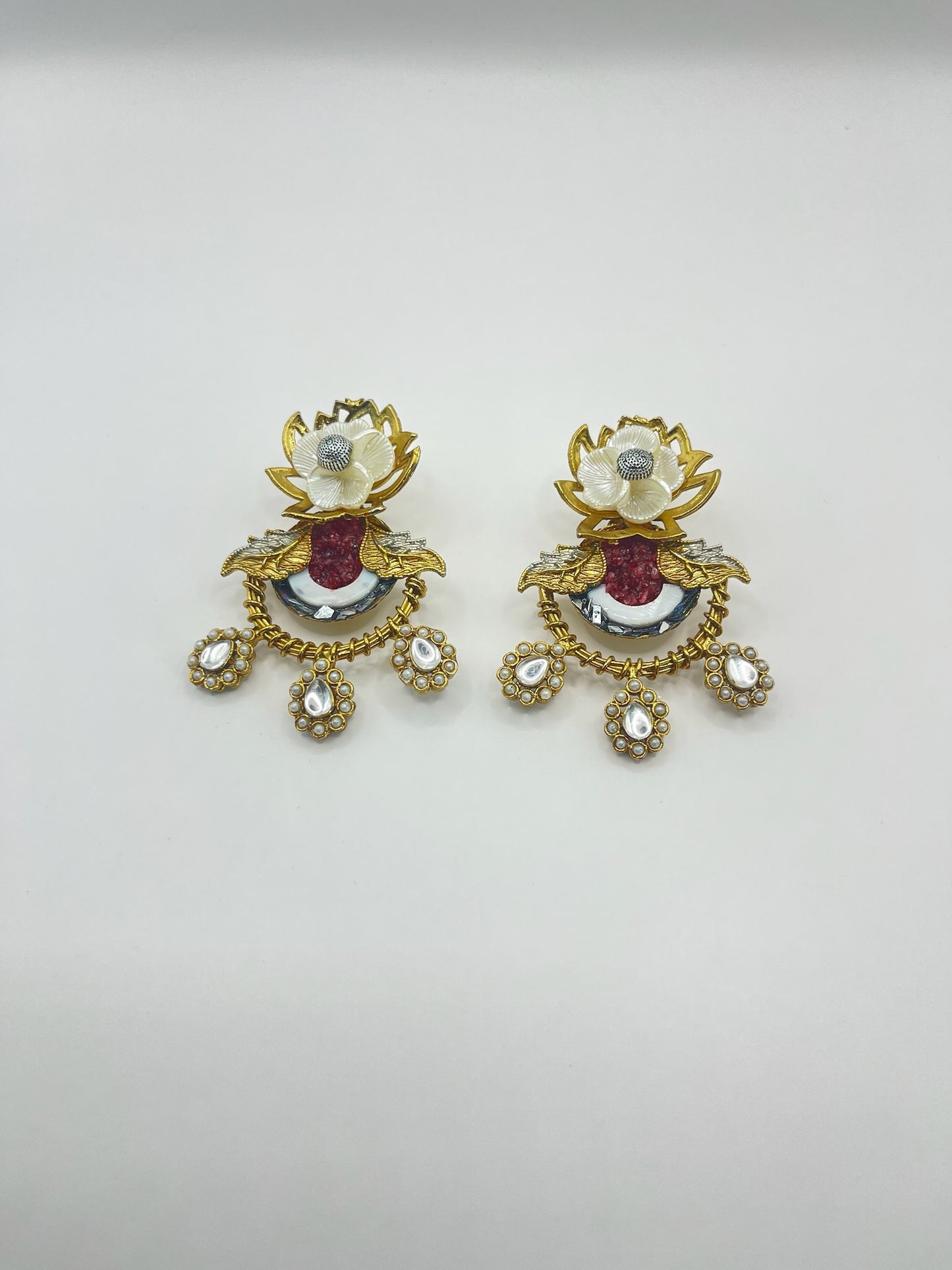 Lotus Elegance Chandbali Earrings