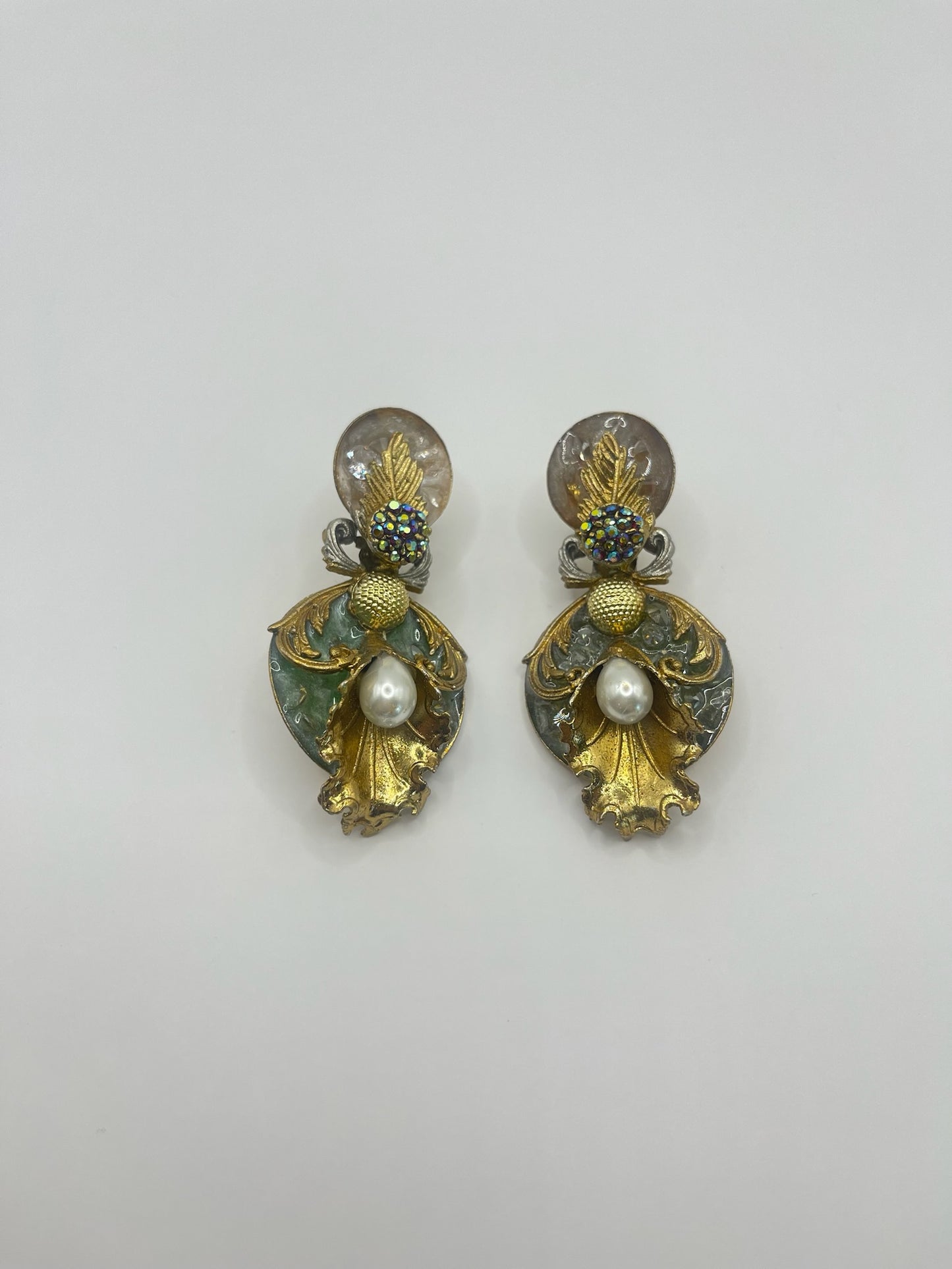 Golden Baroque Pearl Earrings