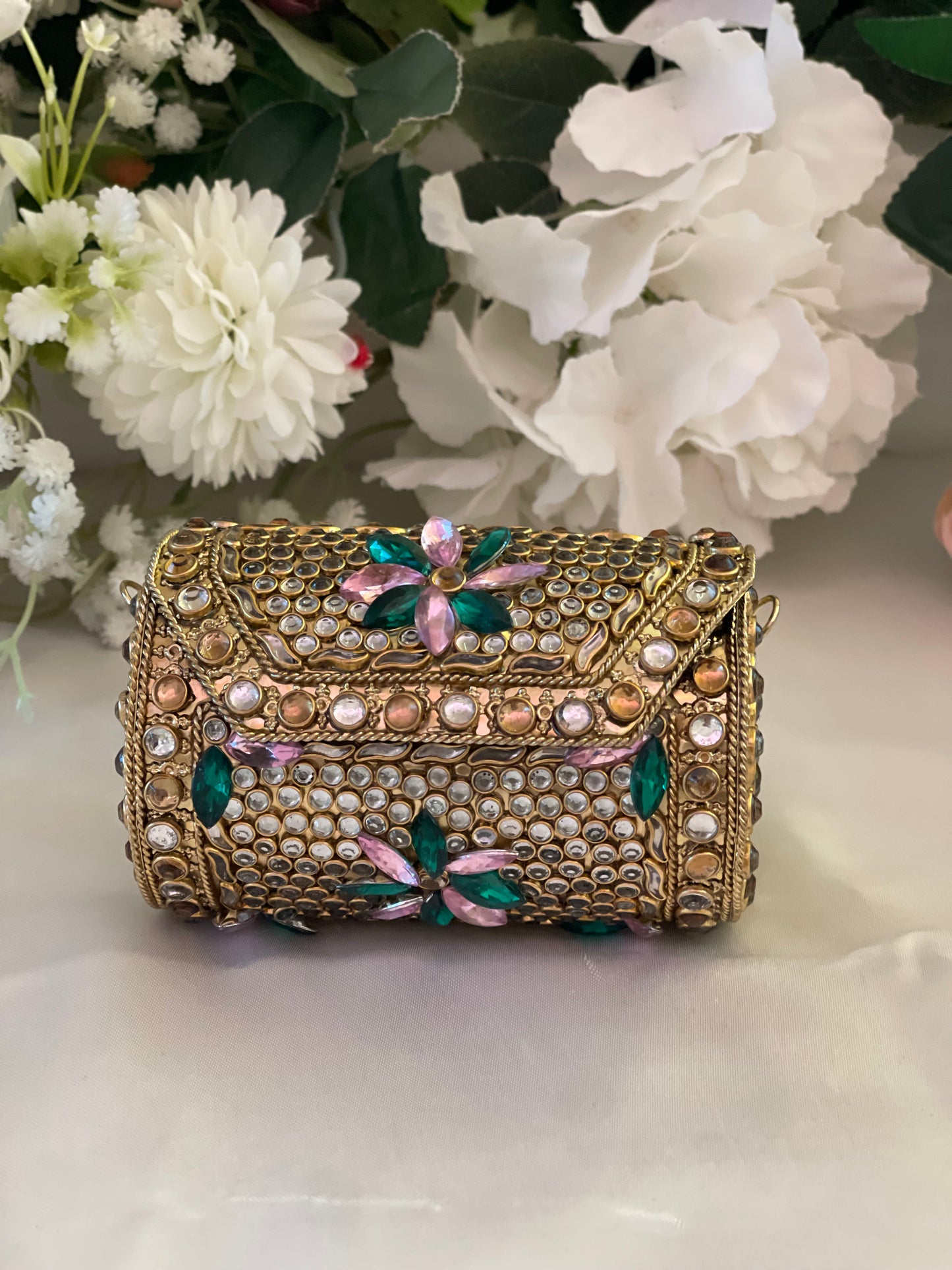 Rosette Royal Dholak Kundan Clutch (mini)