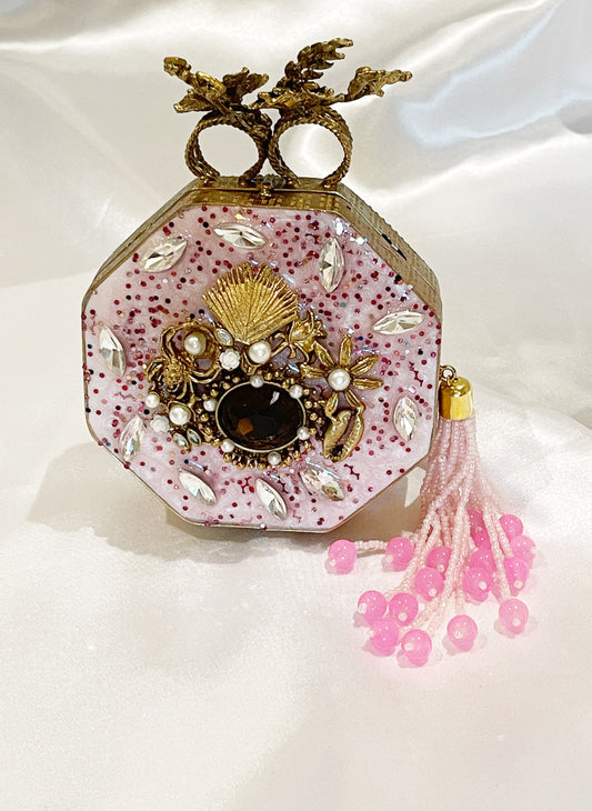 Rose Gold Radiance Octagonal Clutch