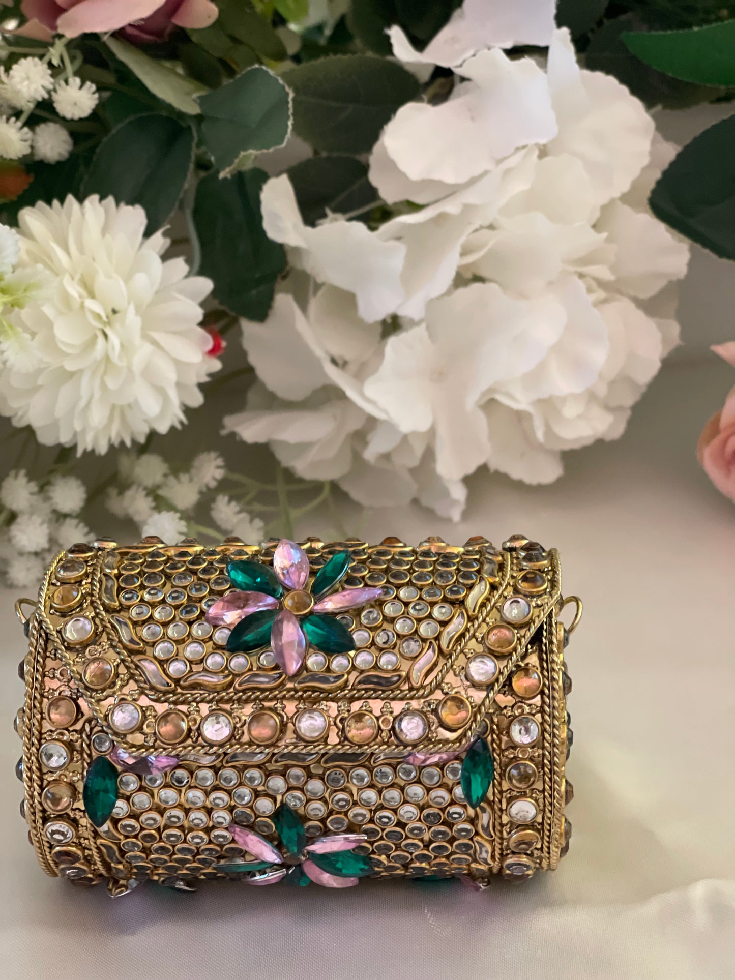 Rosette Royal Dholak Kundan Clutch (mini)