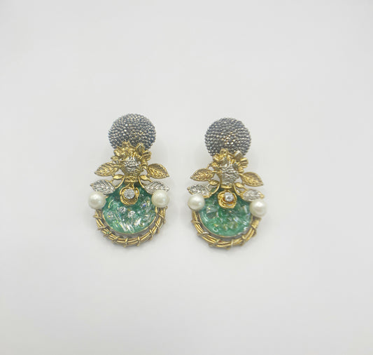 Green Bloom Earrings