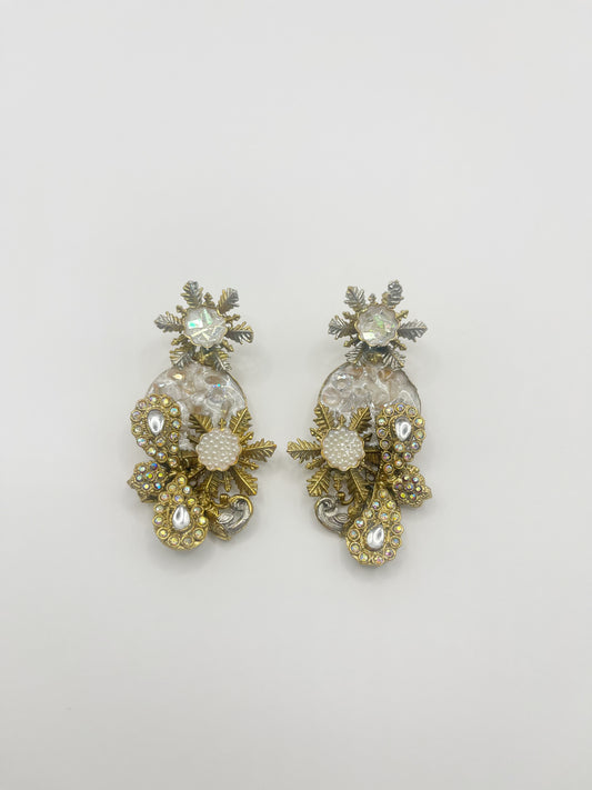 Frosted Bloom Crystal Earrings