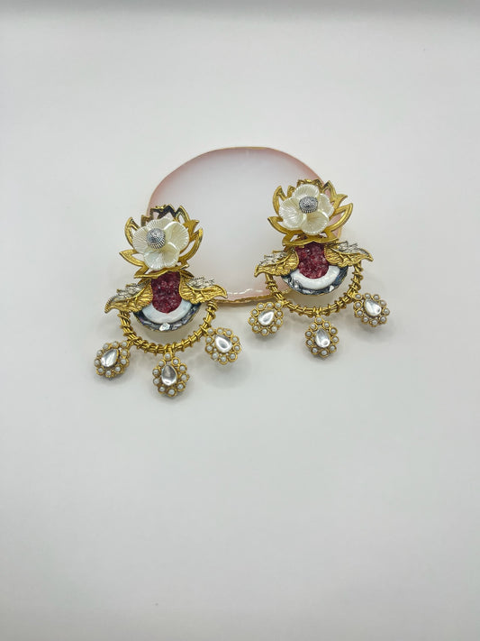 Lotus Elegance Chandbali Earrings
